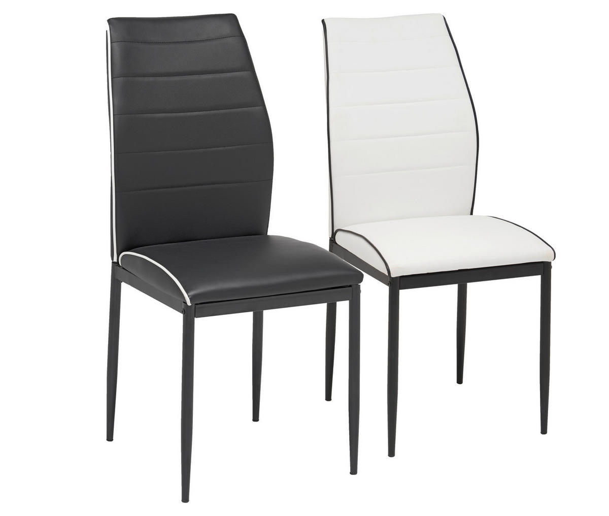 ŽIDLE, černá - bílá/černá, Design, kov/textil (43,5/96/58cm) - Carryhome