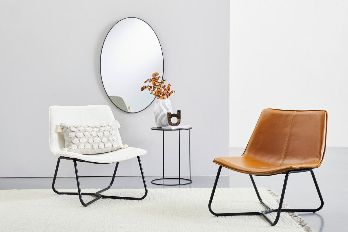 KŘESLO, dřevo, kov, textil, černá, krémová - černá/krémová, Design, kov/dřevo (65/71/73cm) - MID.YOU