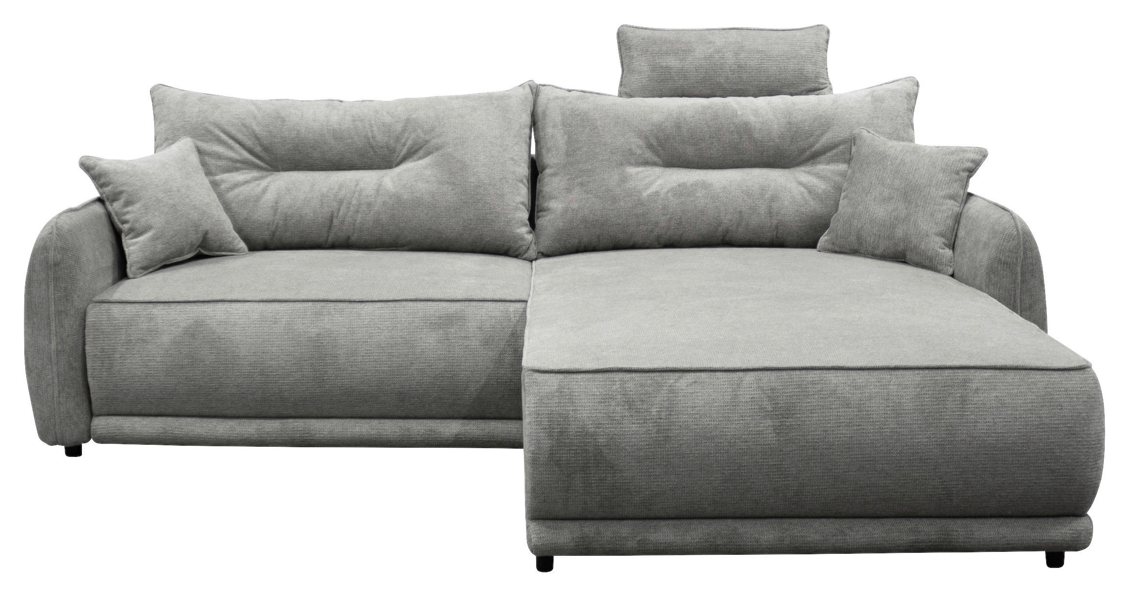 ECKSOFA in Struktur Grau  264/195 cm  - Beige/Schwarz, Design, Kunststoff/Textil (264/195cm) - MID.YOU