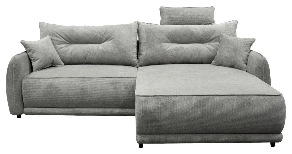 ECKSOFA in Struktur Grau  264/195 cm  - Beige/Schwarz, Design, Kunststoff/Textil (264/195cm) - MID.YOU