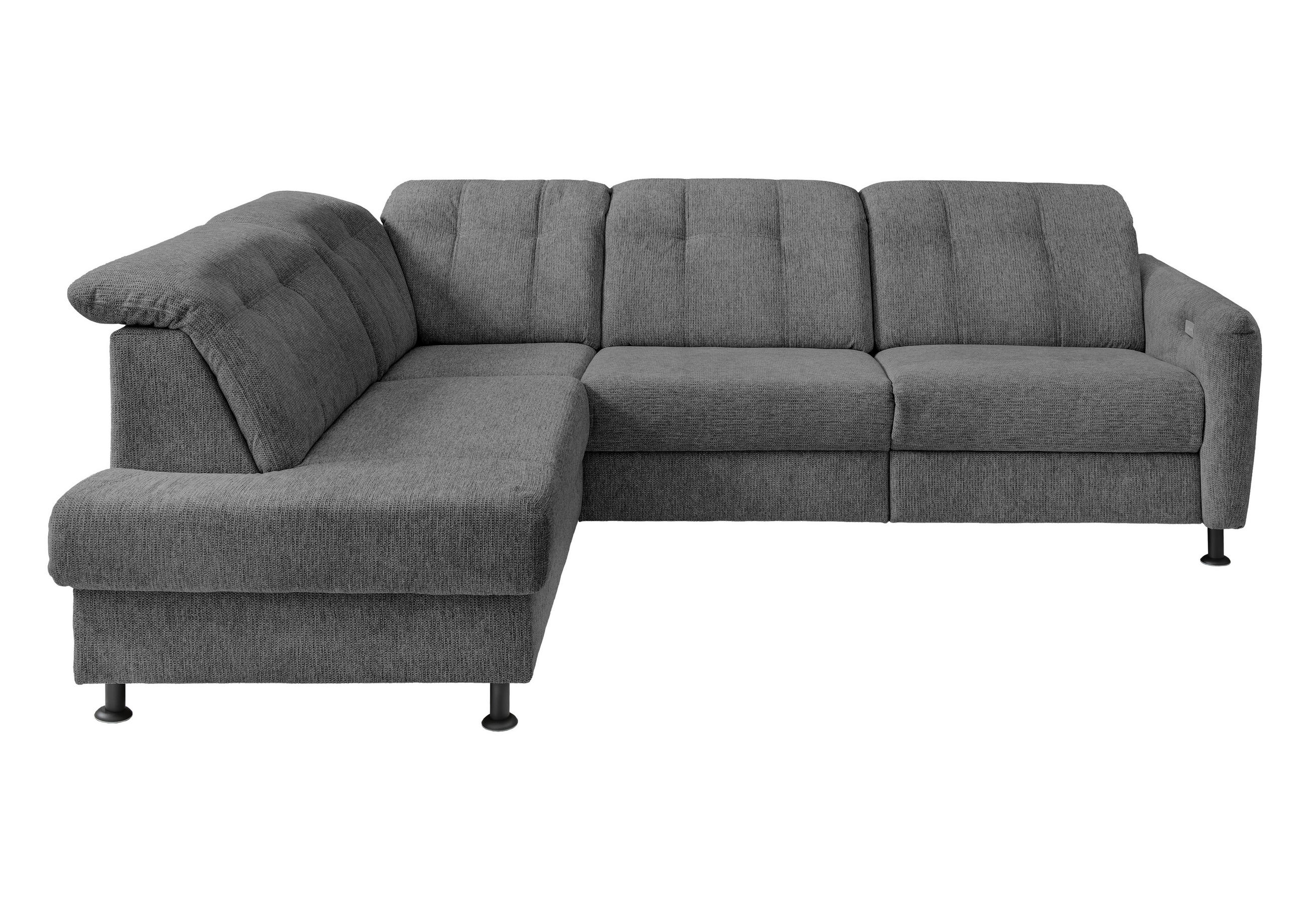 ECKSOFA in Chenille Anthrazit  - Anthrazit/Schwarz, Modern, Textil/Metall (198/270cm) - Livetastic