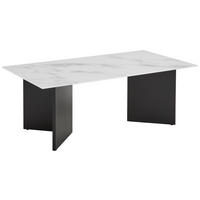 KONFERENČNÍ STOLEK, černá, bílá, kov, sklo, 110/60/40 cm - bílá/černá, Design, kov/sklo (110/60/40cm) - Livetastic