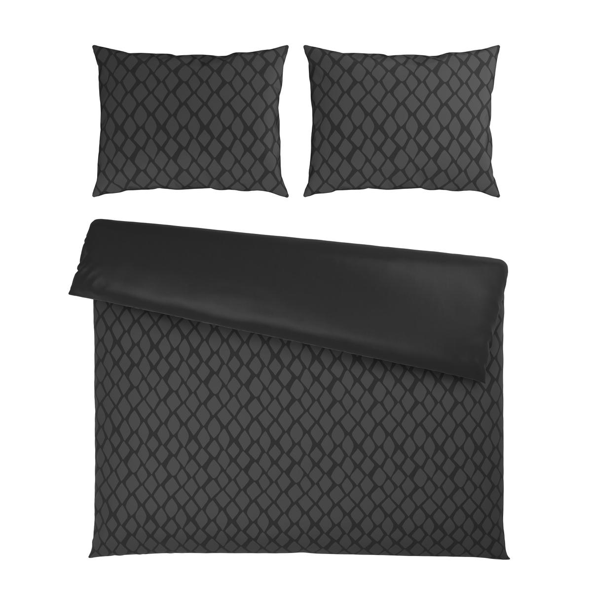 OBOUSTRANNÉ POVLEČENÍ, satén, antracitová, 200/200 cm - antracitová, Design, textil (200/200cm) - Dieter Knoll