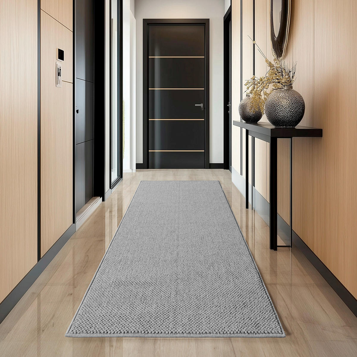 FLACHWEBETEPPICH 80/250 cm HELIX Silberfarben  - Silberfarben, Basics, Kunststoff/Textil (80/250cm) - Novel