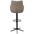 BARHOCKER Echtleder Grau, Schwarz Eisen Sitzfläche 360° drehbar  - Schwarz/Grau, Design, Leder/Metall (54/96-121/56cm) - Novel