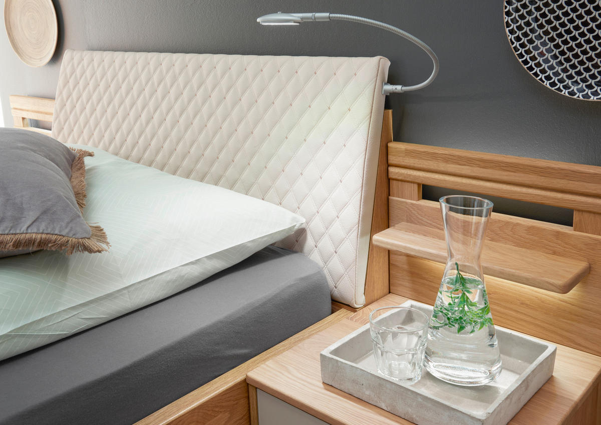 BETT 90/200 cm  in Eichefarben, Champagner  - Champagner/Eichefarben, KONVENTIONELL, Holz/Holzwerkstoff (90/200cm) - Venda