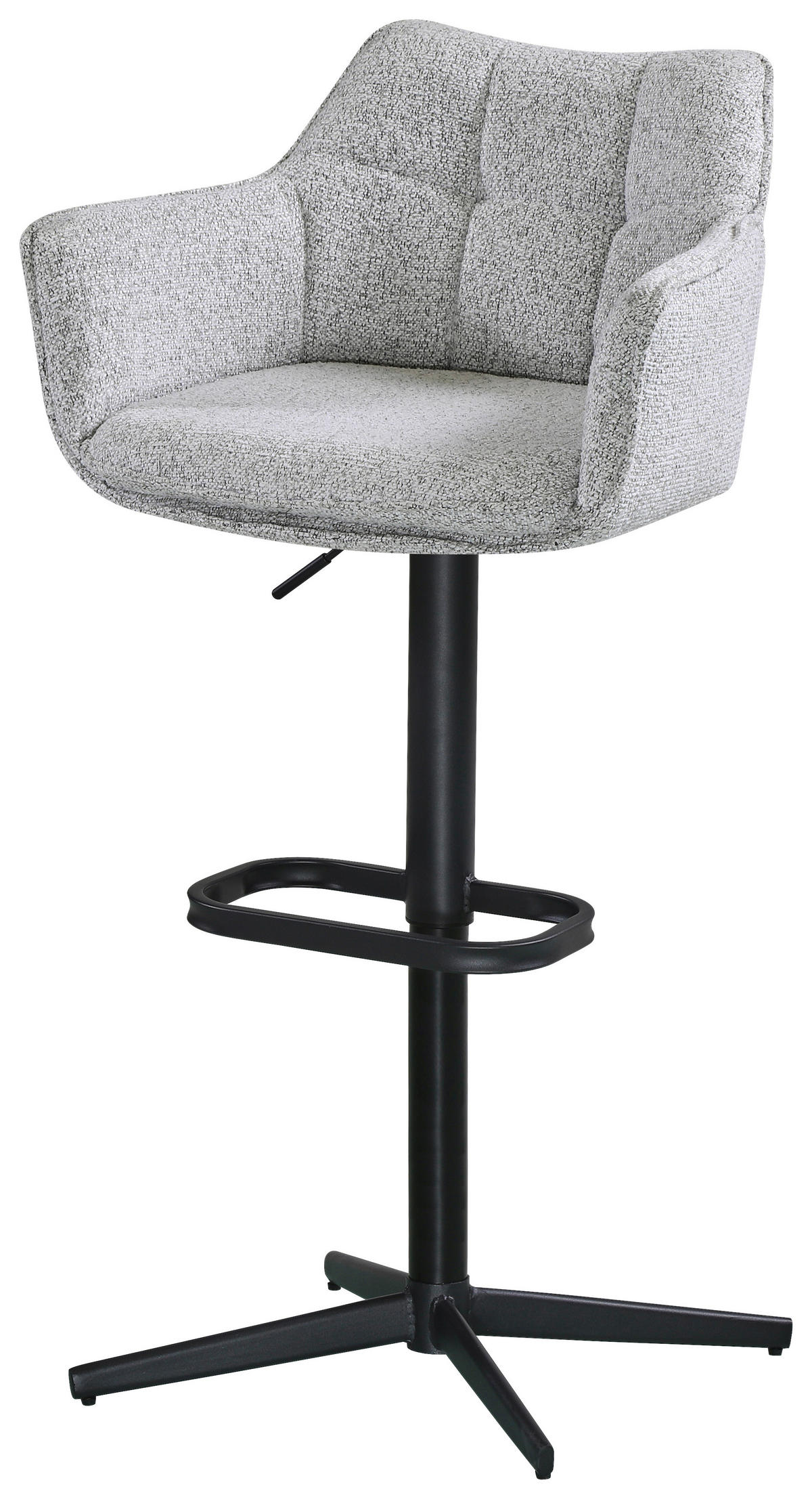 TRESENSESSEL Webstoff Schwarz, Hellgrau Eisen Stoffauswahl, Sitzfläche 360° drehbar  - Hellgrau/Schwarz, Design, Textil/Metall (56/88-108/53cm) - Hom`in