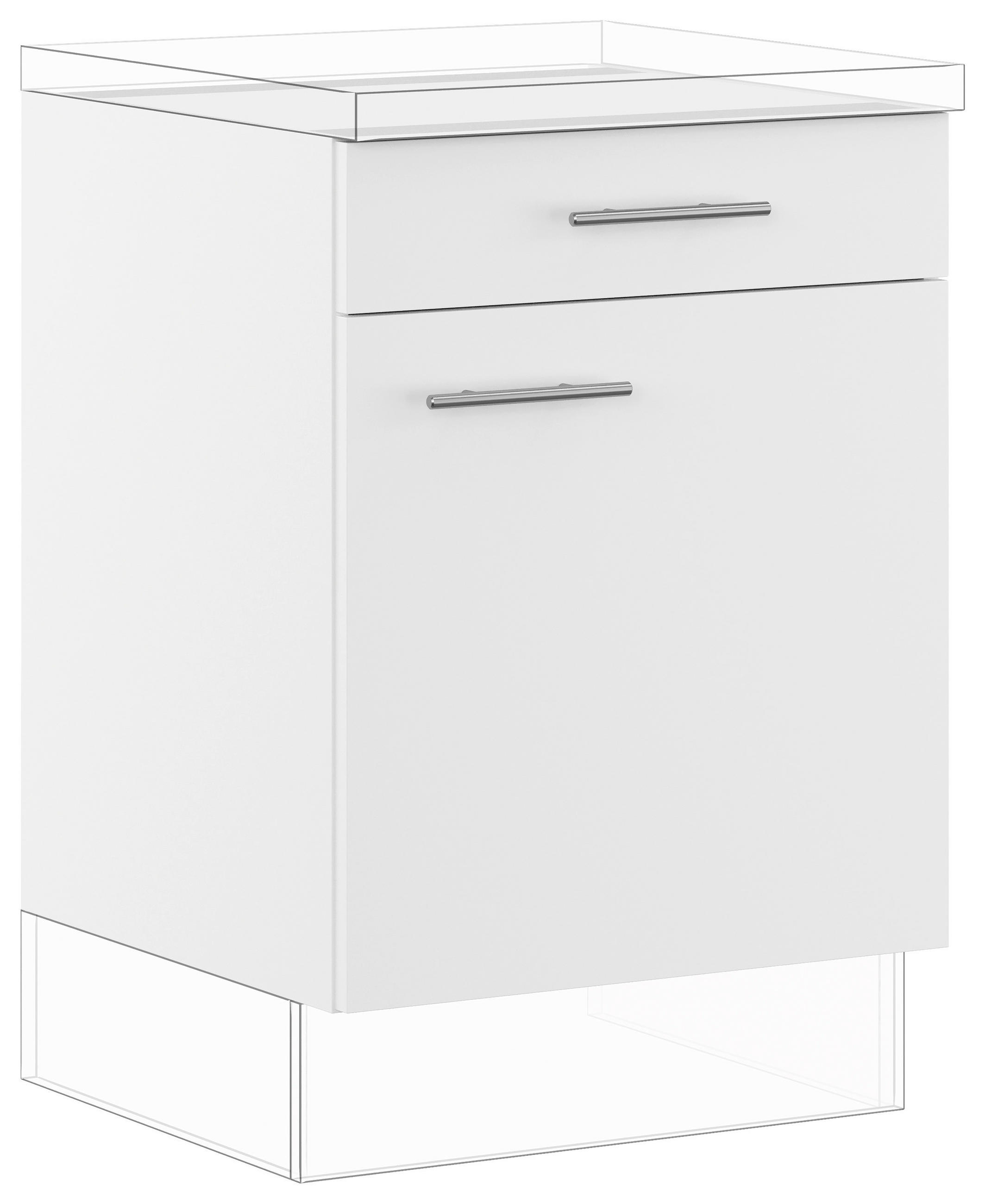 SCHUBKASTENUNTERSCHRANK 60/87,8/57,6 cm  in Weiß  - Edelstahlfarben/Weiß, Basics, Holzwerkstoff/Metall (60/87,8/57,6cm) - Impuls