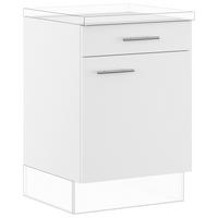 SCHUBKASTENUNTERSCHRANK 60/87,8/57,6 cm  in Weiß  - Edelstahlfarben/Weiß, Basics, Holzwerkstoff/Metall (60/87,8/57,6cm) - Impuls