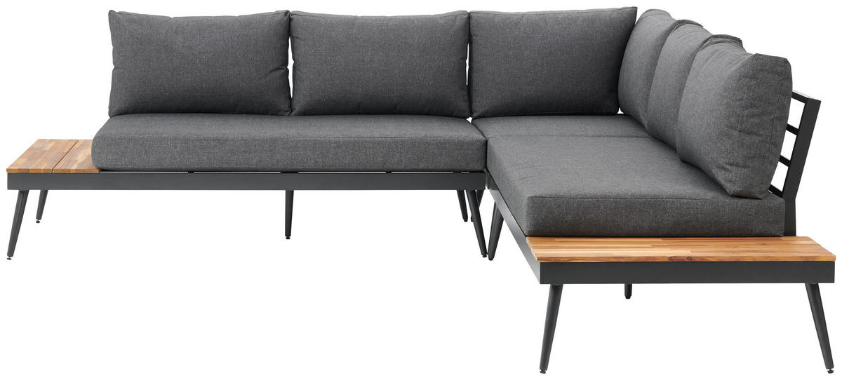 LOUNGEGARNITUR 247/247 cm Akazie Hartholz Aluminium  - Alufarben/Grau, MODERN, Holz/Textil (247/247cm) - Ambia Garden