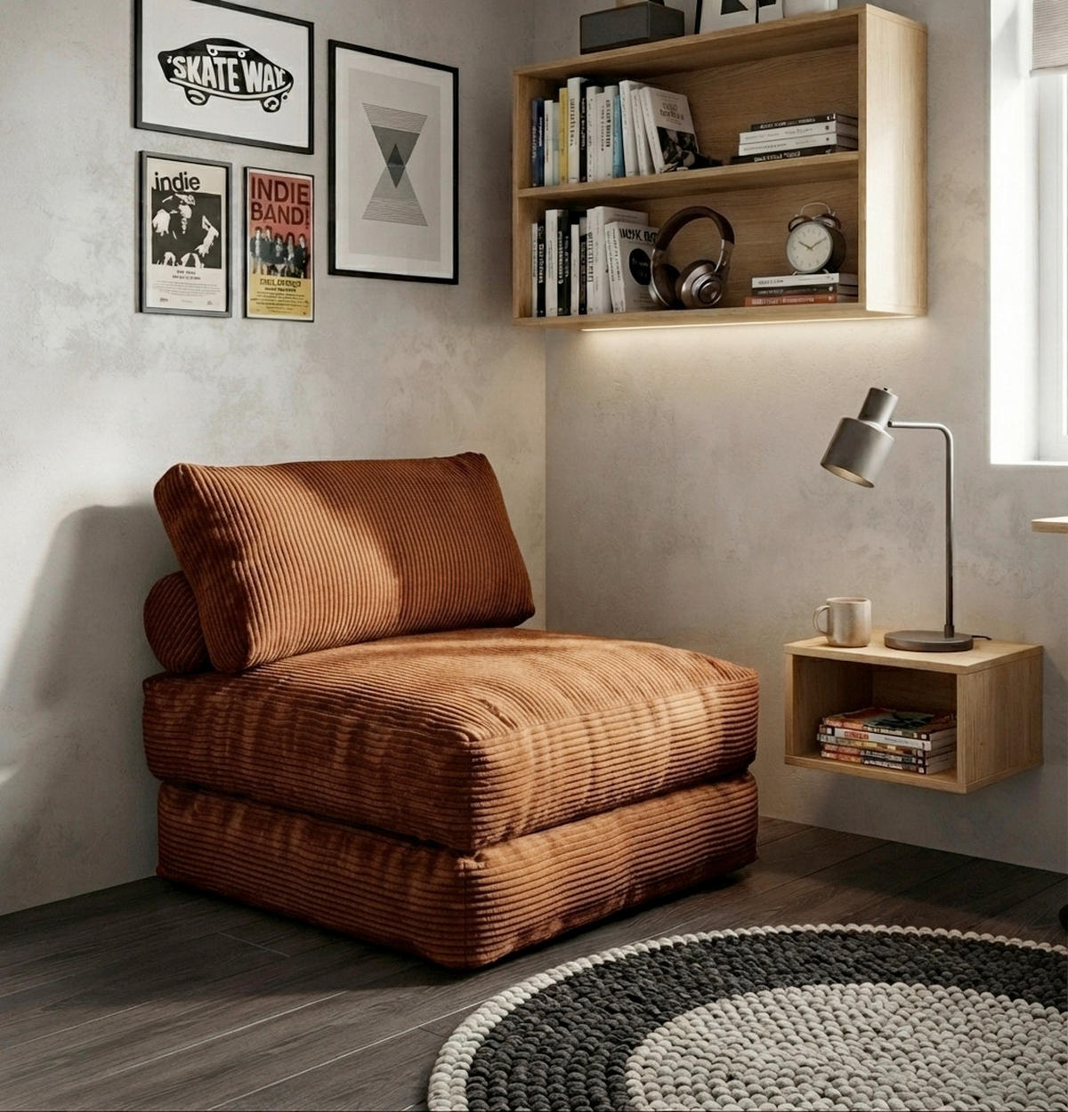 SCHLAFSESSEL Cord Rostfarben Rückenkissen  - Rostfarben, KONVENTIONELL, Textil (85/80/85cm) - Xora