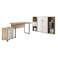 BÜRO - Weiß/Sonoma Eiche, MODERN, Holzwerkstoff/Metall - MID.YOU