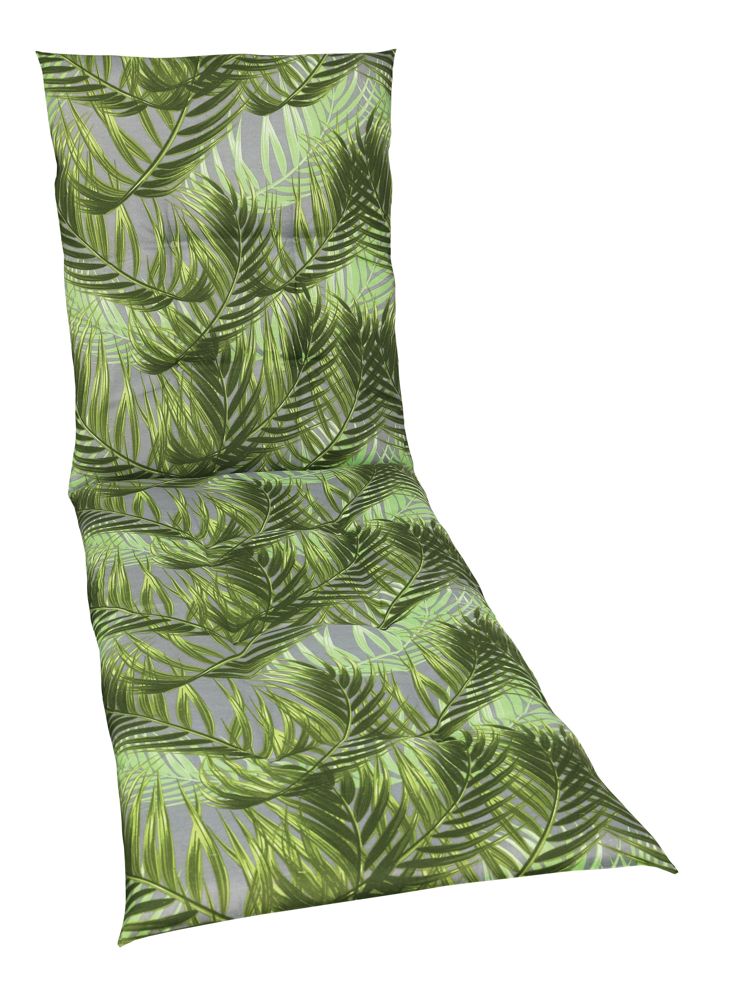 NAPOZÓÁGYPÁRNA szürke, zöld levelek  - szürke/zöld, Design, textil (58/5/188cm)
