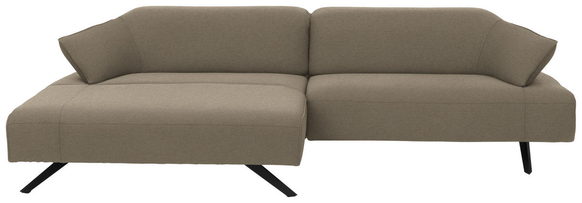 ECKSOFA in Struktur Beige  165/276 cm  - Anthrazit/Beige, Design, Textil/Metall (165/276cm) - Himolla