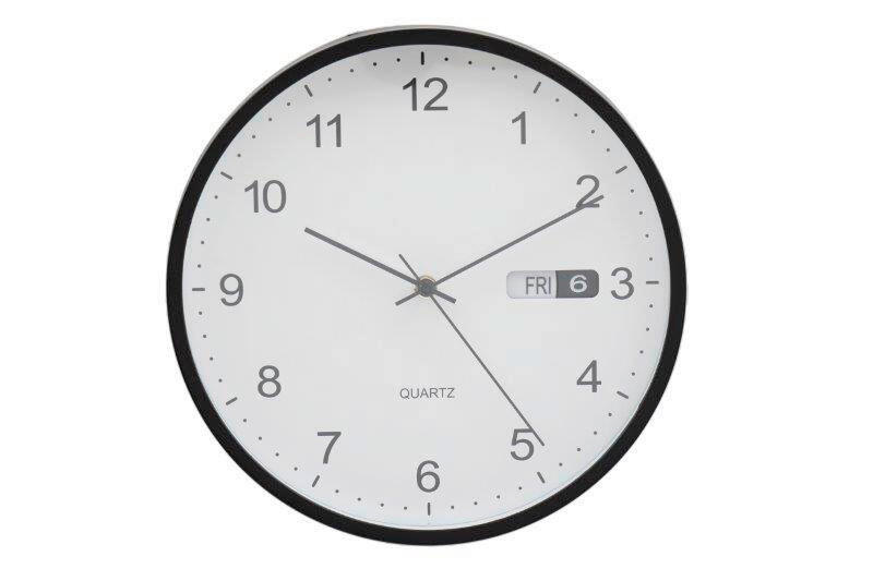 Ceas De Perete 30/30/5.20 cm   - alb/negru, Basics, plastic/sticlă (30/30/5.20cm)