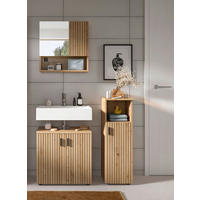BADEZIMMER 3-teilig 90 cm  - Schwarz/Eiche Artisan, Basics, Holzwerkstoff/Kunststoff (90cm) - MID.YOU