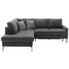 ECKSOFA in Mikrofaser Dunkelgrau  - Chromfarben/Dunkelgrau, Design, Textil/Metall (200/229cm) - Pure Home Lifestyle