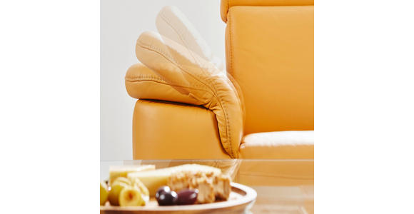 ECKSOFA in Echtleder Gelb  - Gelb/Alufarben, Design, Leder/Metall (271/239cm) - Cantus