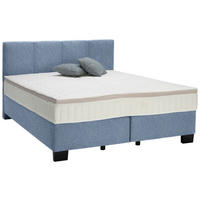 BOXSPRINGBETT 200/200 cm  in Blau  - Blau/Schwarz, Design, Kunststoff/Textil (200/200cm) - Hom`in