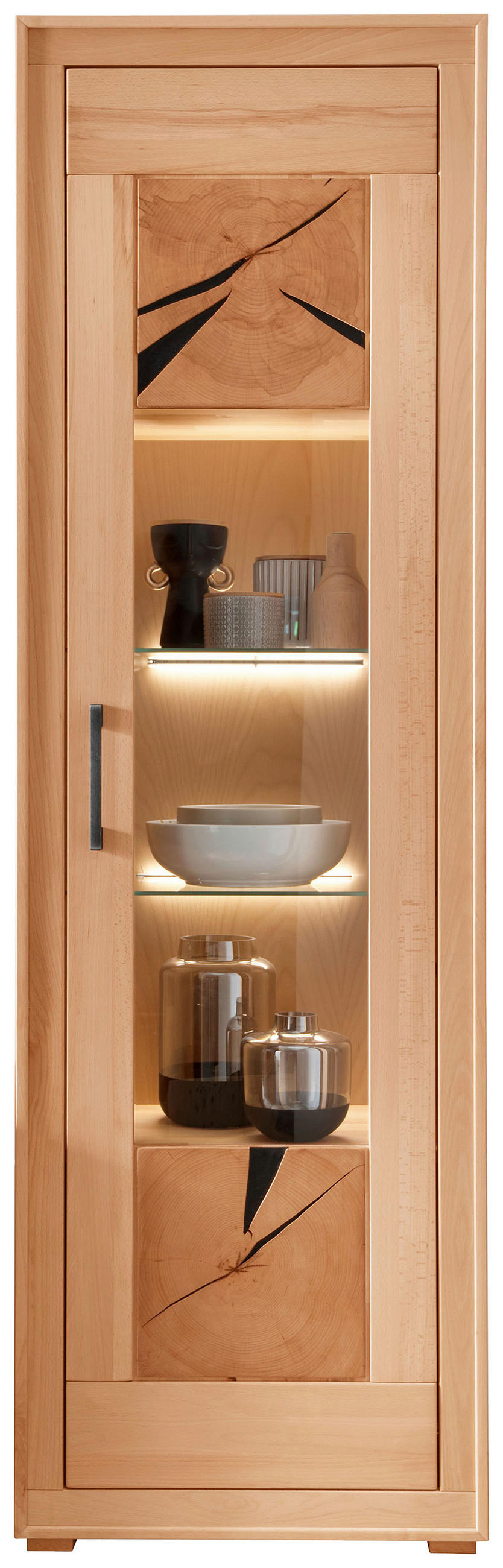 VITRIN tömör geszt bükk geszt bükk  - geszt bükk/antracit, Konventionell, Üveg/fa (61,6/201/40cm) - Livetastic