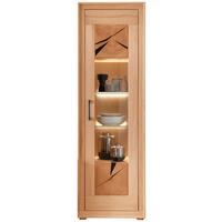 VITRINEmassiv Kernbuche Kernbuche  - Anthrazit/Kernbuche, Konventionell, Glas/Holz (61,6/201/40cm) - Livetastic