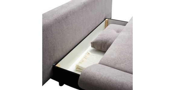 SCHLAFSOFA Flachgewebe Dunkelgrau  - Dunkelgrau/Buchefarben, KONVENTIONELL, Holz/Textil (205/86/94cm) - Carryhome