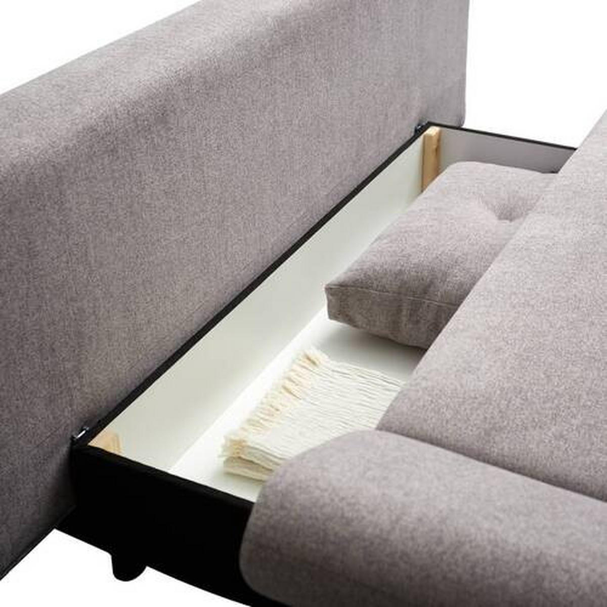KANAPÉÁGY textil sötétszürke  - bükkszínű/sötétszürke, Konventionell, textil/fa (205/86/94cm) - Carryhome