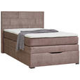 BOXSPRINGBETT 120/200 cm  in Taupe  - Taupe/Wengefarben, KONVENTIONELL, Holz/Textil (120/200cm) - Carryhome
