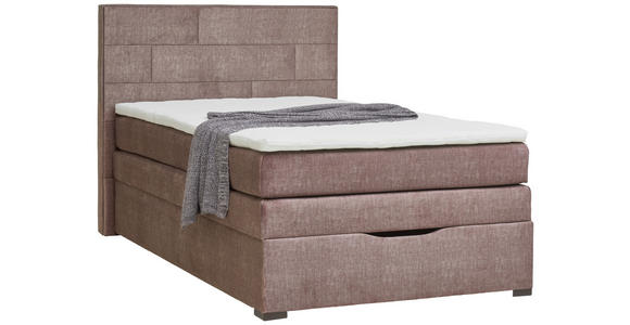 BOXSPRINGBETT 120/200 cm  in Taupe  - Taupe/Wengefarben, KONVENTIONELL, Holz/Textil (120/200cm) - Carryhome