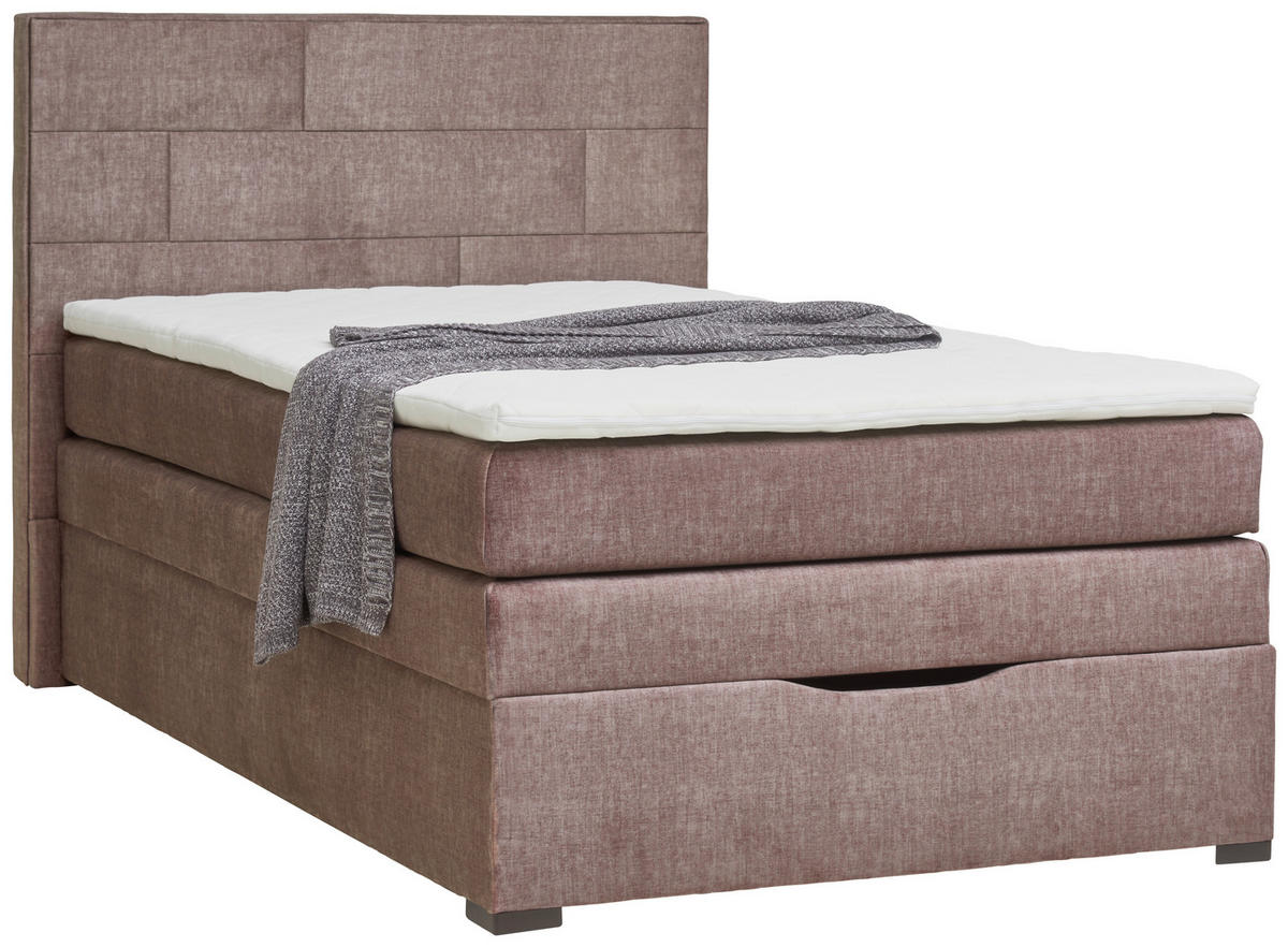 POSTEL BOXSPRING, 120/200 cm, šedohnědá - barvy wenge/šedohnědá, Konvenční, dřevo/textil (120/200cm) - Carryhome