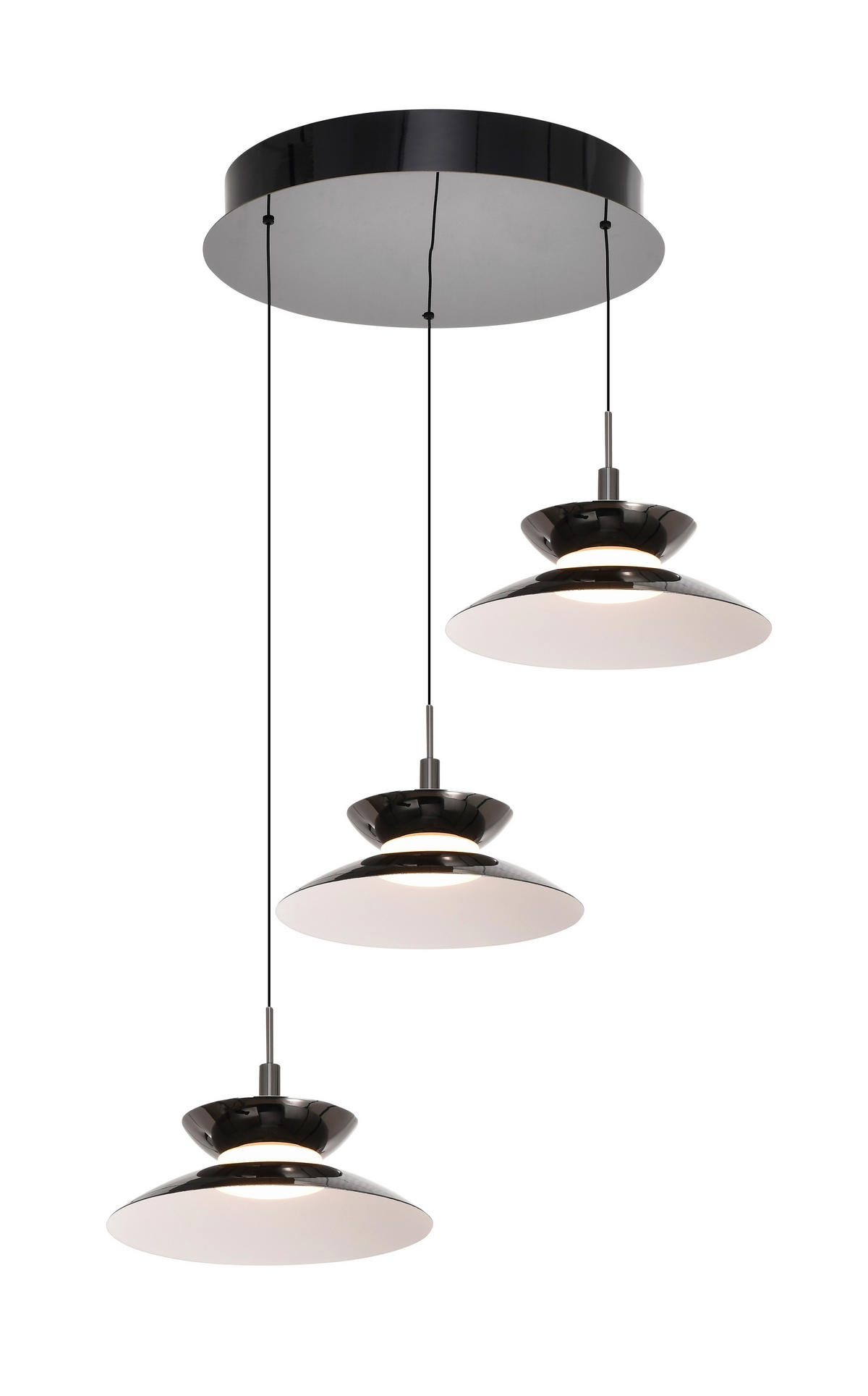 LED-HÄNGELEUCHTE Gubbio 49/150/49 cm  - Schwarzchrom, Design, Metall (49/150/49cm)