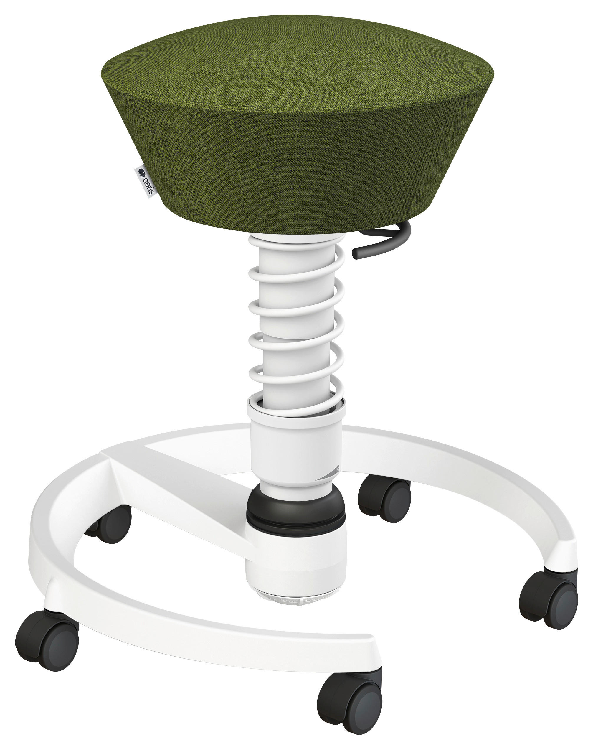 BÜROHOCKER 55/45,66/55 cm  - Weiß/Grün, Basics, Kunststoff/Textil (55/45,66/55cm) - Aeris