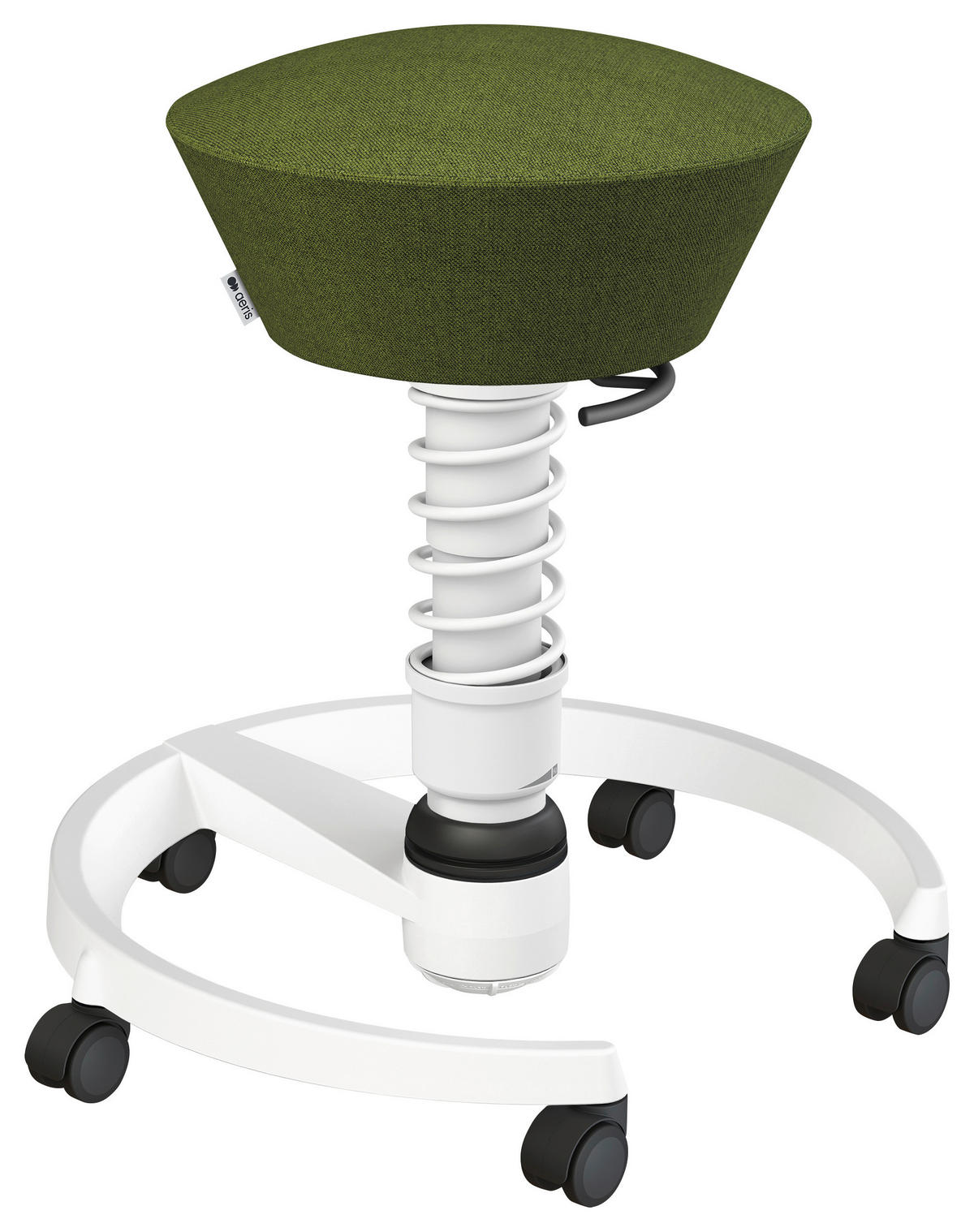 BÜROHOCKER 55/45,66/55 cm  - Weiß/Grün, Basics, Kunststoff/Textil (55/45,66/55cm) - Aeris