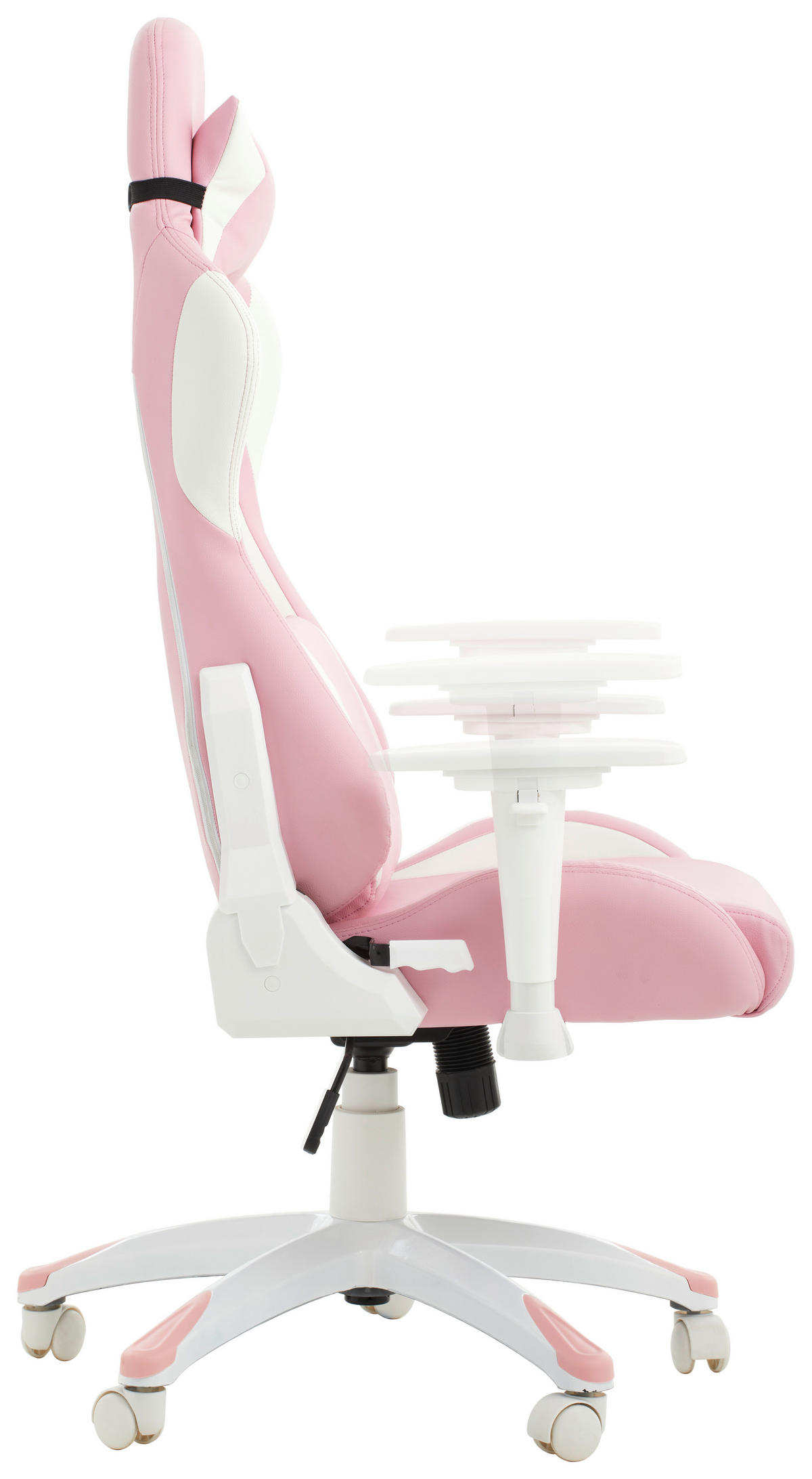 GAMINGSTUHL Weiß, Pink Kunststoff, Textil   - Pink/Weiß, LIFESTYLE, Kunststoff/Textil (66/126-134/59cm) - Livetastic