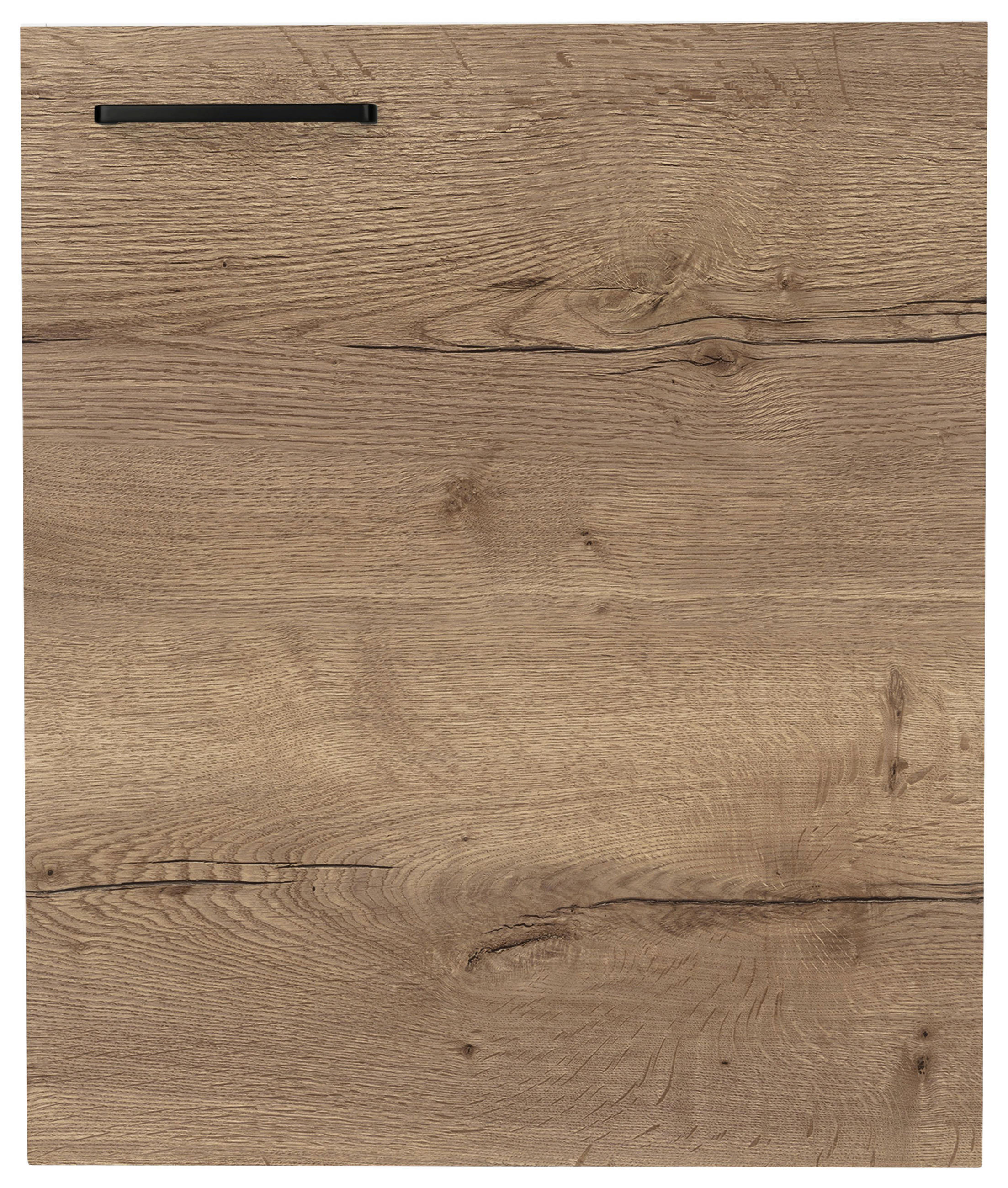 KÜCHENSCHRANKFRONT 60/72/1,9 cm  in Eiche dunkel  - Eiche dunkel/Schwarz, MODERN, Holzwerkstoff/Metall (60/72/1,9cm) - Nobilia