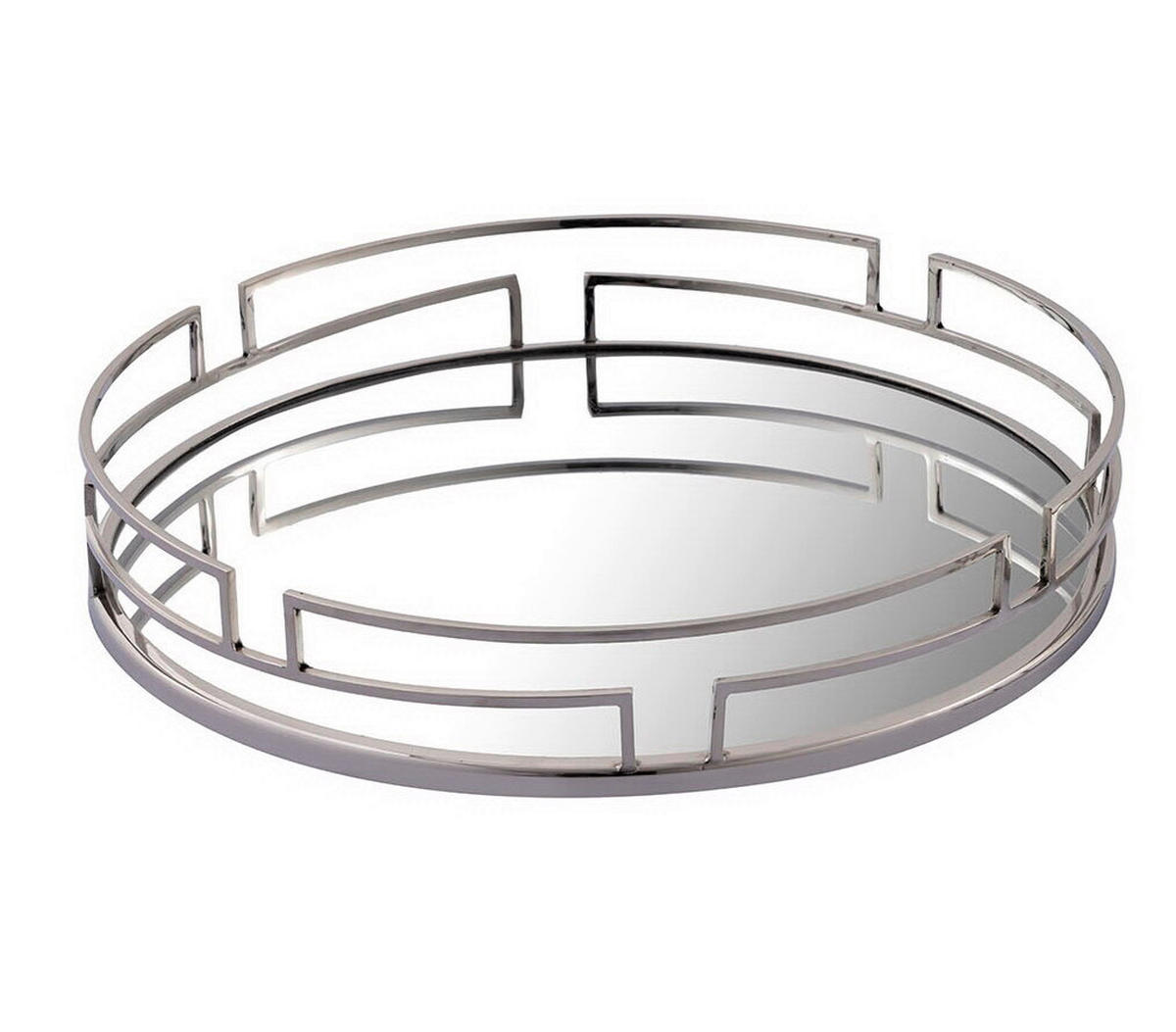 SERVIERTABLETT Glas, Metall  - Chromfarben/Nickelfarben, LIFESTYLE, Glas/Metall (40,5cm) - Ambia Home