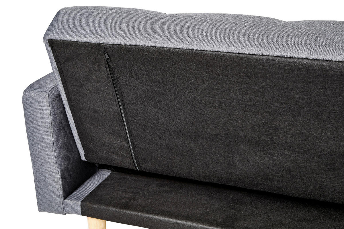 SCHLAFSOFA Webstoff Grau  - Eichefarben/Grau, MODERN, Holz/Textil (213/83/83cm) - Livetastic