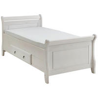 BETT 90/200 cm  in Weiß  - Weiß, ROMANTIK / LANDHAUS, Holz (90/200cm) - Boxxx