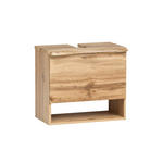 WASCHTISCHUNTERSCHRANK Eiche Wotan  - Eiche Wotan/Silberfarben, Natur, Holzwerkstoff/Kunststoff (61/55/40cm) - Xora