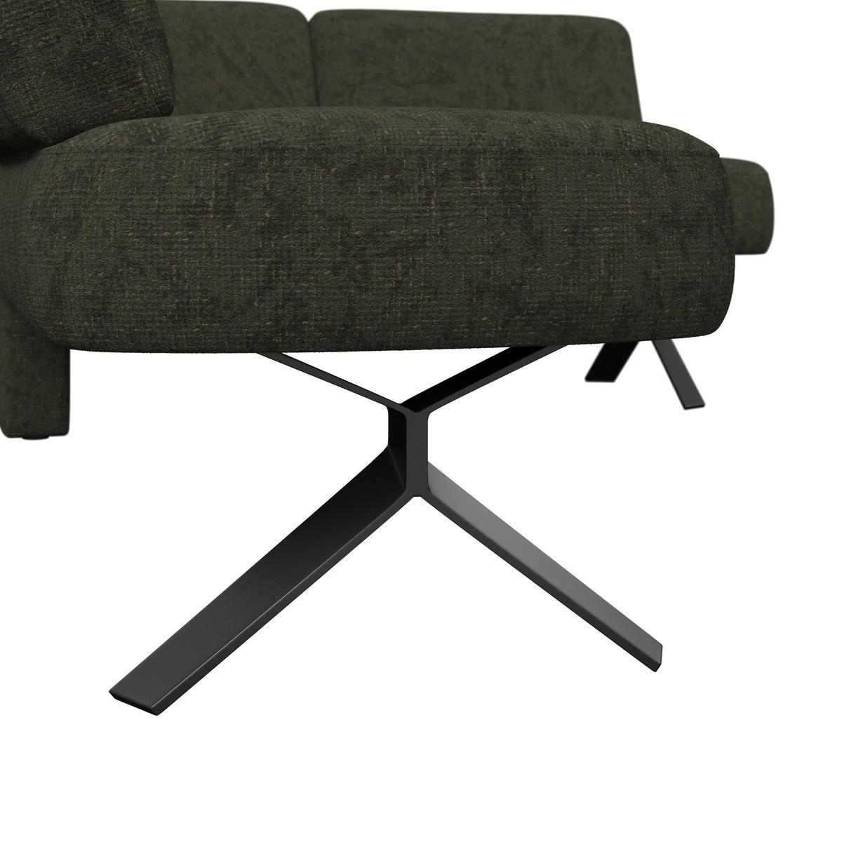 ECKBANK 248/176 cm Webstoff Grün   - Schwarz/Grün, MODERN, Textil/Metall (248/176cm) - Livetastic