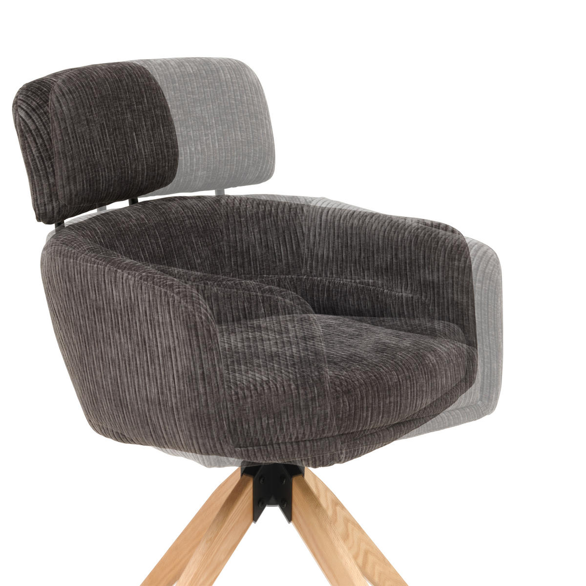 ARMLEHNSTUHL in Holz, Metall, Textil Anthrazit  - Anthrazit/Naturfarben, KONVENTIONELL, Holz/Textil (60/90/69cm) - Livetastic