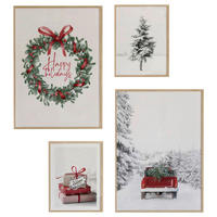 BILDERSET - Rot/Weiß, Basics, Holzwerkstoff - X-Mas