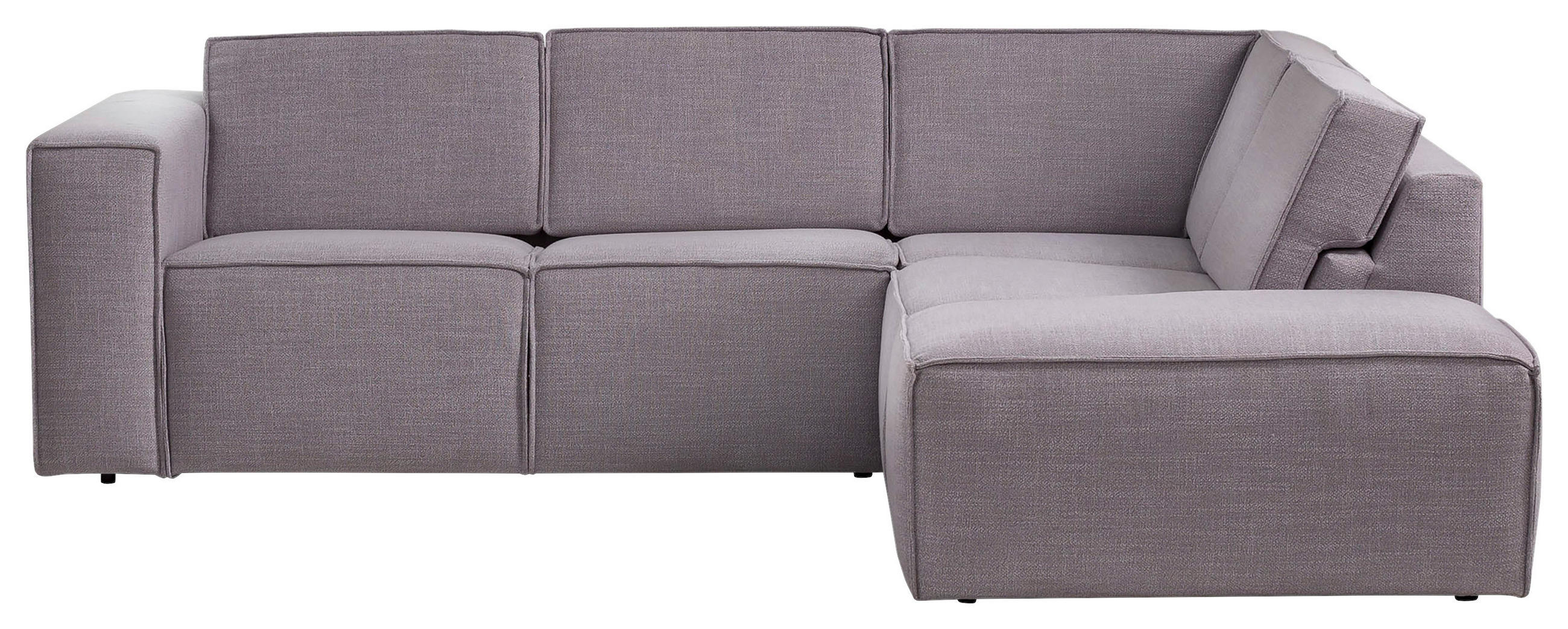 ECKSOFA in Struktur Grau 275/220 cm - Schwarz/Grau, MODERN, Kunststoff/Textil (275/220cm) - Trendmanufaktur