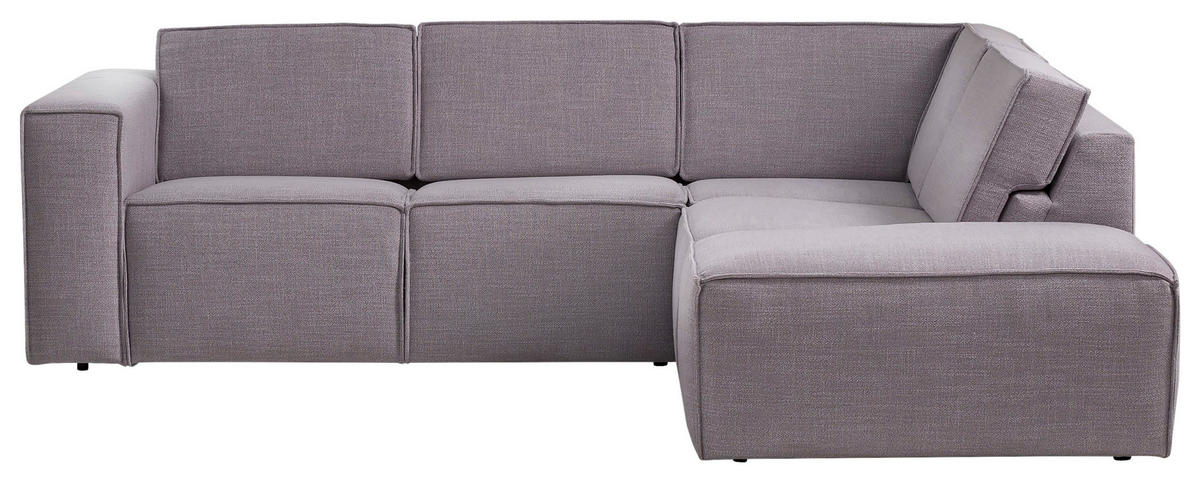 ECKSOFA DICE Grau Struktur  - Schwarz/Grau, MODERN, Kunststoff/Textil (275/220cm) - Trendmanufaktur