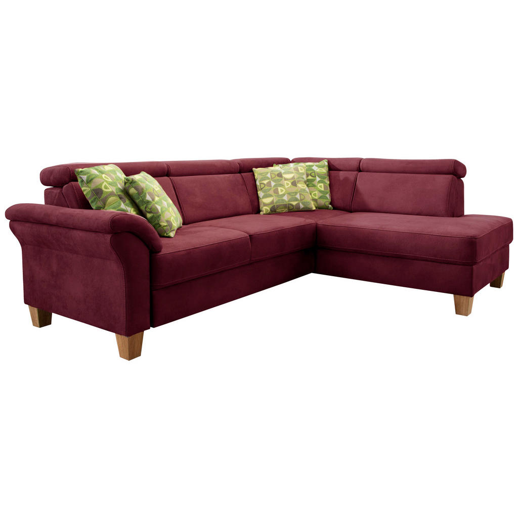 Thumbnail - Sit & More Ecksofa, Bordeaux, Textil, Buche, 5,5-Sitzer, Ottomane rechts, L-Form, 245x194 cm, Goldenes M, Oeko-Tex® Stan...