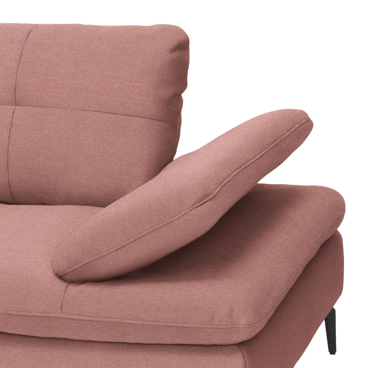 ECKSOFA in Webstoff Altrosa  - Schwarz/Altrosa, Design, Textil/Metall (179/301cm) - Chilliano