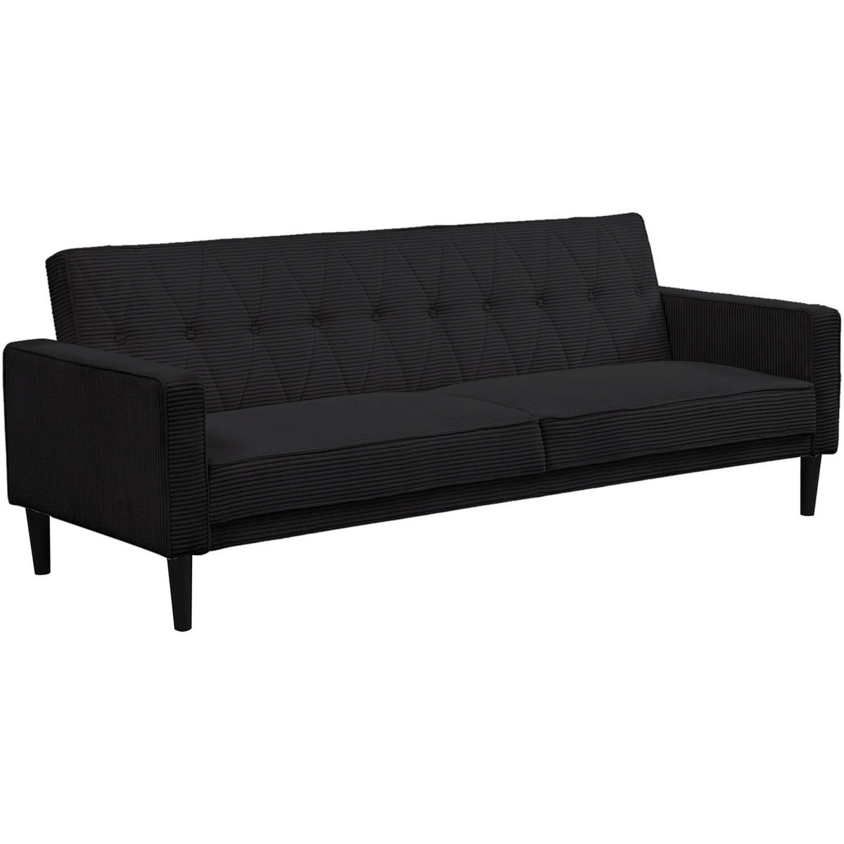 SCHLAFSOFA Cord Anthrazit  - Anthrazit/Braun, Basics, Holz/Textil (213/81/86cm) - Livetastic