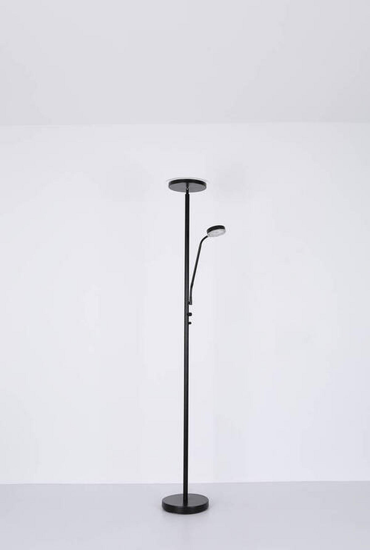 LED-STEHLEUCHTE - Schwarz, Design, Glas/Metall (26/180cm) - Globo