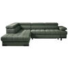 ECKSOFA in Webstoff Dunkelgrün  - Dunkelgrün/Schwarz, Design, Textil/Metall (223/263cm) - Welnova