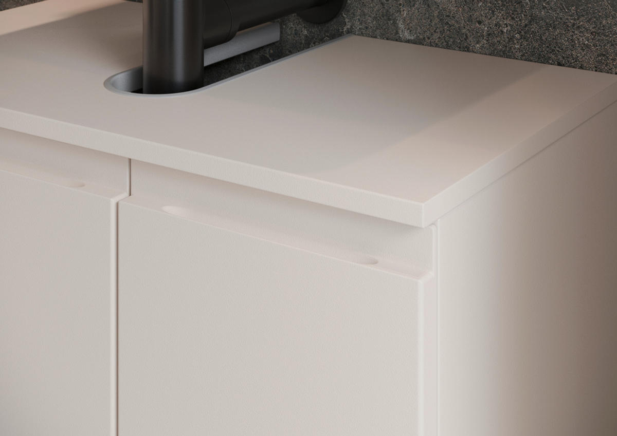 WASCHBECKENUNTERSCHRANK 60/56/34 cm  - Kaschmir/Schwarz, MODERN, Holzwerkstoff/Metall (60/56/34cm) - Germania